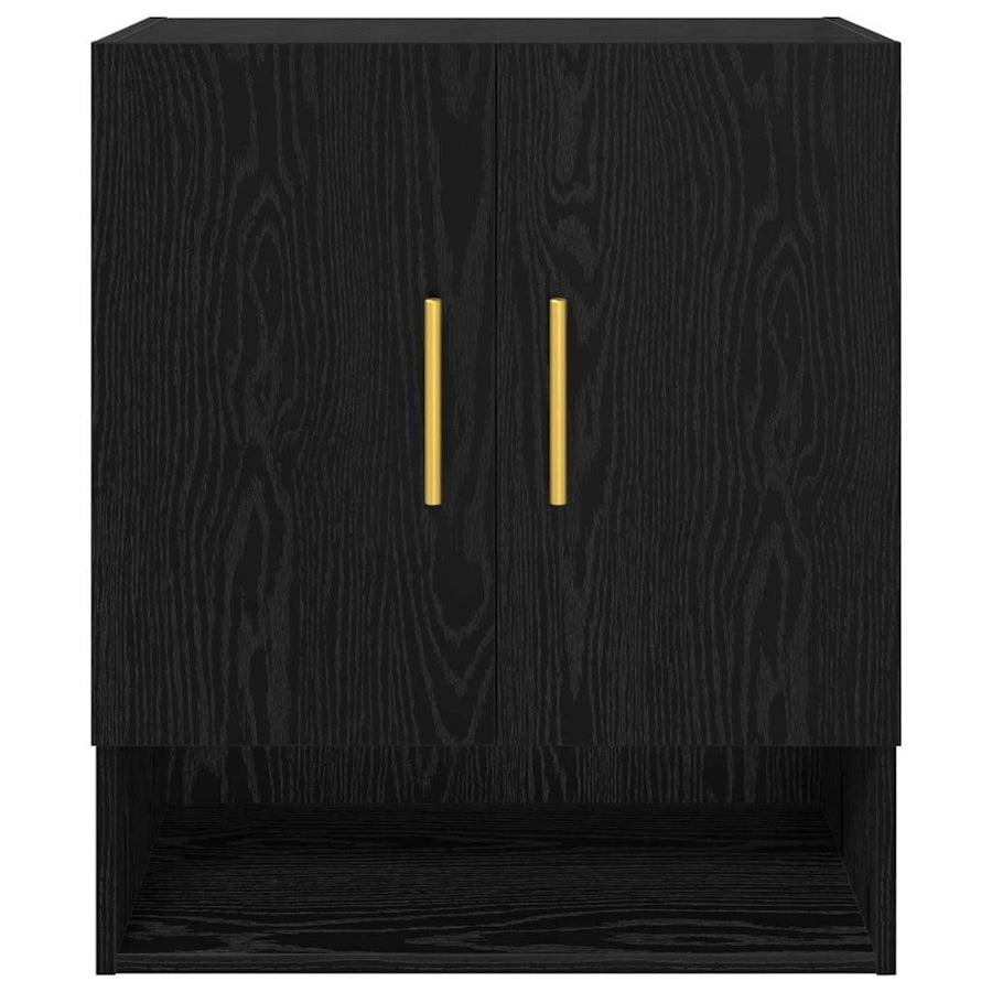 Wandkast Zwart eiken 60 x 31 x 70 cm Bewerkt hout