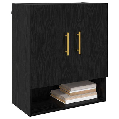 Wandkast Zwart eiken 60 x 31 x 70 cm Bewerkt hout