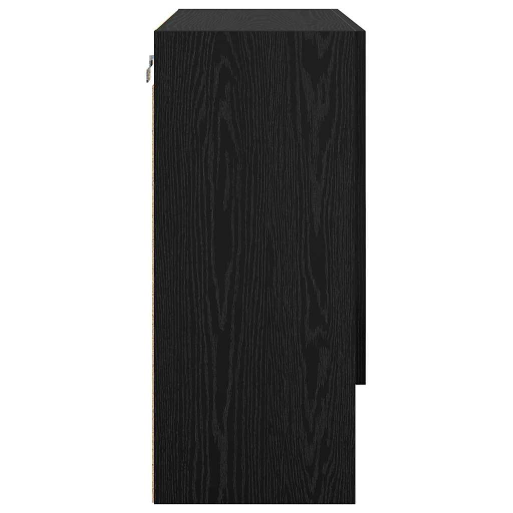 Wandkast Zwart eiken 60 x 31 x 70 cm Bewerkt hout