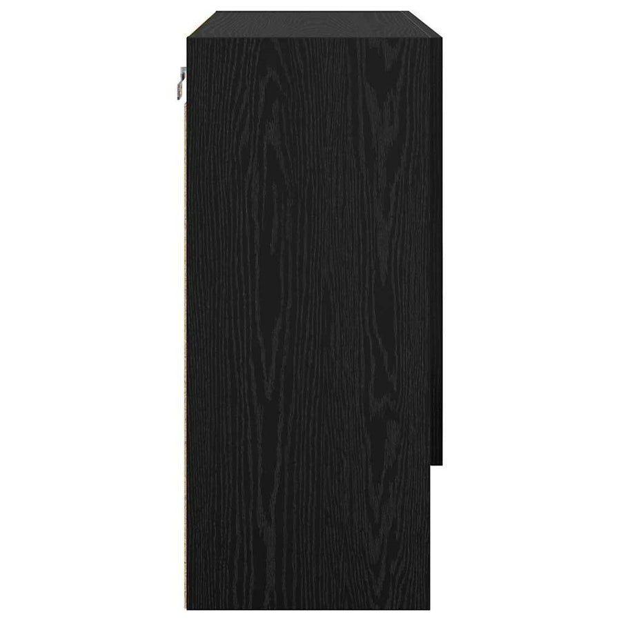 Wandkast Zwart eiken 60 x 31 x 70 cm Bewerkt hout