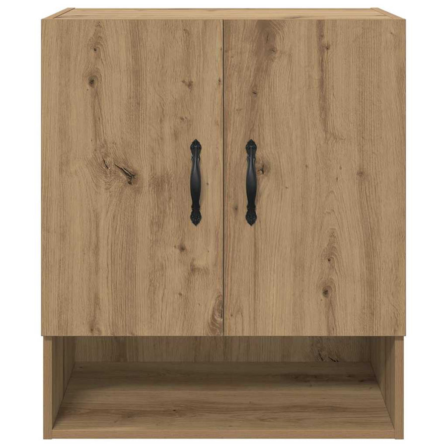Wandkast artisanaal eikenkleurig 60 x 31 x 70 cm Bewerkt hout