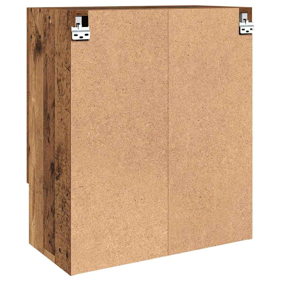 Wandkast Wandgemonteerd Oud hout 60 x 31 x 70 cm Bewerkt hout