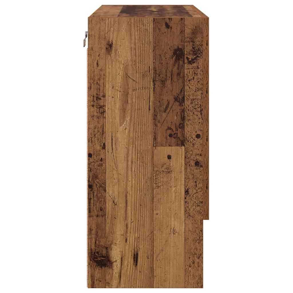 Wandkast Wandgemonteerd Oud hout 60 x 31 x 70 cm Bewerkt hout
