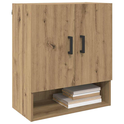 Wandkast artisanaal eikenkleurig 60 x 31 x 70 cm Bewerkt hout