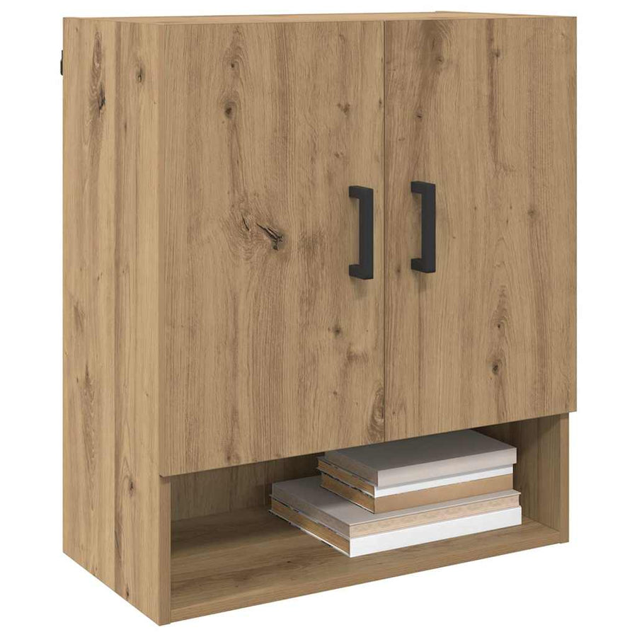 Wandkast artisanaal eikenkleurig 60 x 31 x 70 cm Bewerkt hout