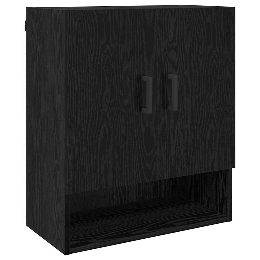 Wandkast Zwart eiken 60 x 31 x 70 cm Bewerkt hout