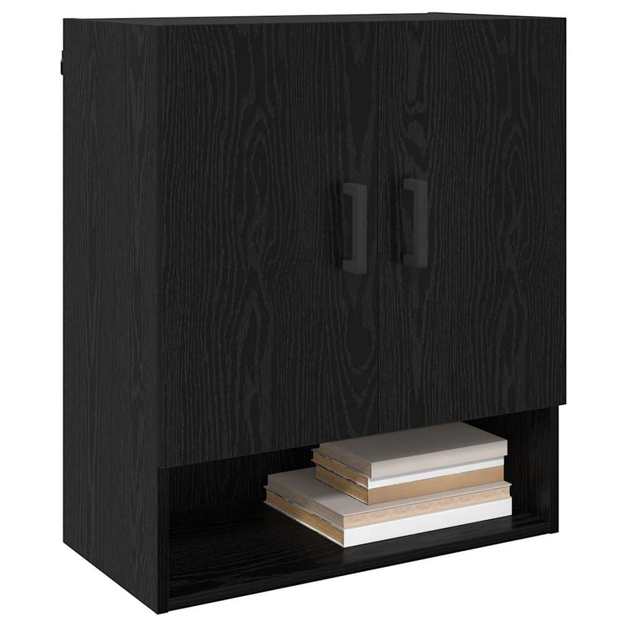Wandkast Zwart eiken 60 x 31 x 70 cm Bewerkt hout