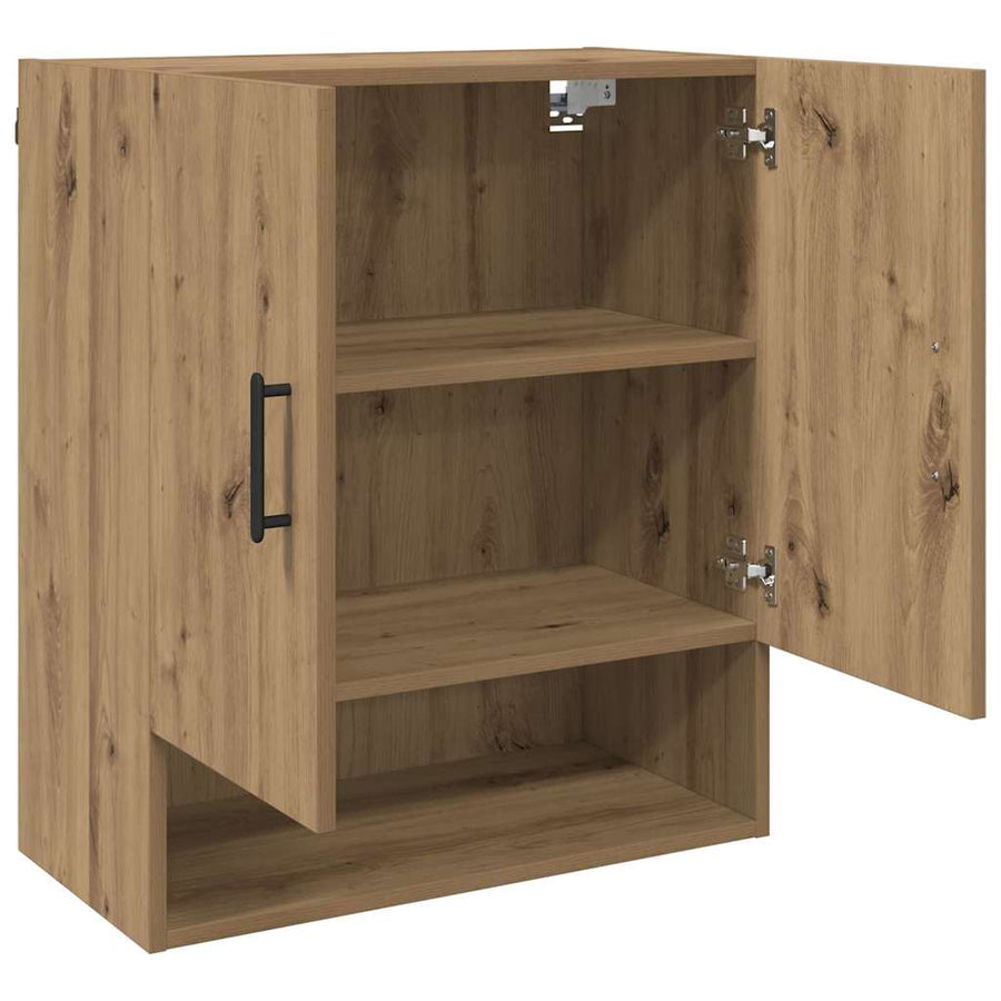 Wandkast artisanaal eikenkleurig 60 x 31 x 70 cm Bewerkt hout