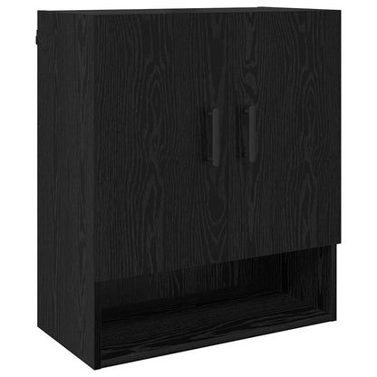 Wandkast Zwart eiken 60 x 31 x 70 cm Bewerkt hout