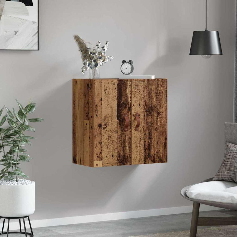 Wandkast Wandgemonteerd Oud hout 60 x 31 x 60 cm Bewerkt hout