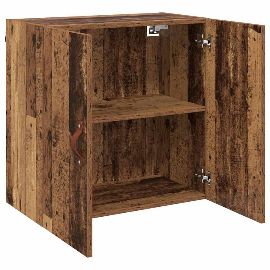 Wandkast Wandgemonteerd Oud hout 60 x 31 x 60 cm Bewerkt hout