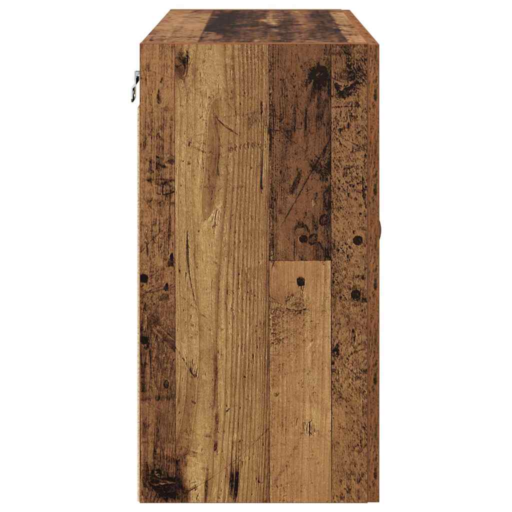 Wandkast Wandgemonteerd Oud hout 60 x 31 x 60 cm Bewerkt hout