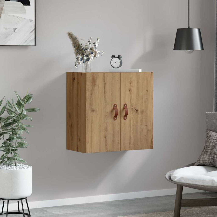 Wandkast artisanaal eikenkleurig 60 x 31 x 60 cm Bewerkt hout