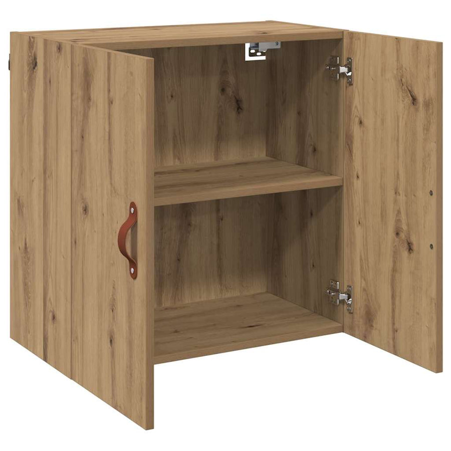 Wandkast artisanaal eikenkleurig 60 x 31 x 60 cm Bewerkt hout