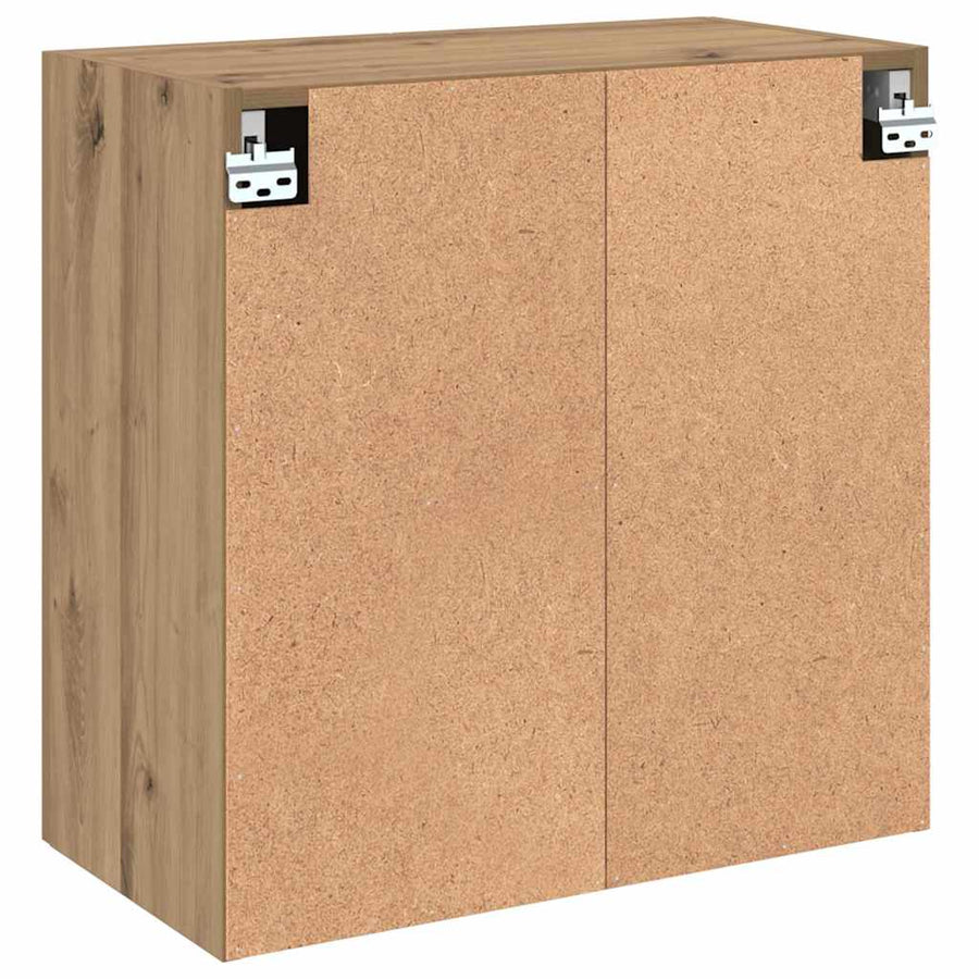 Wandkast artisanaal eikenkleurig 60 x 31 x 60 cm Bewerkt hout