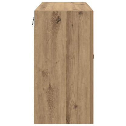 Wandkast artisanaal eikenkleurig 60 x 31 x 60 cm Bewerkt hout