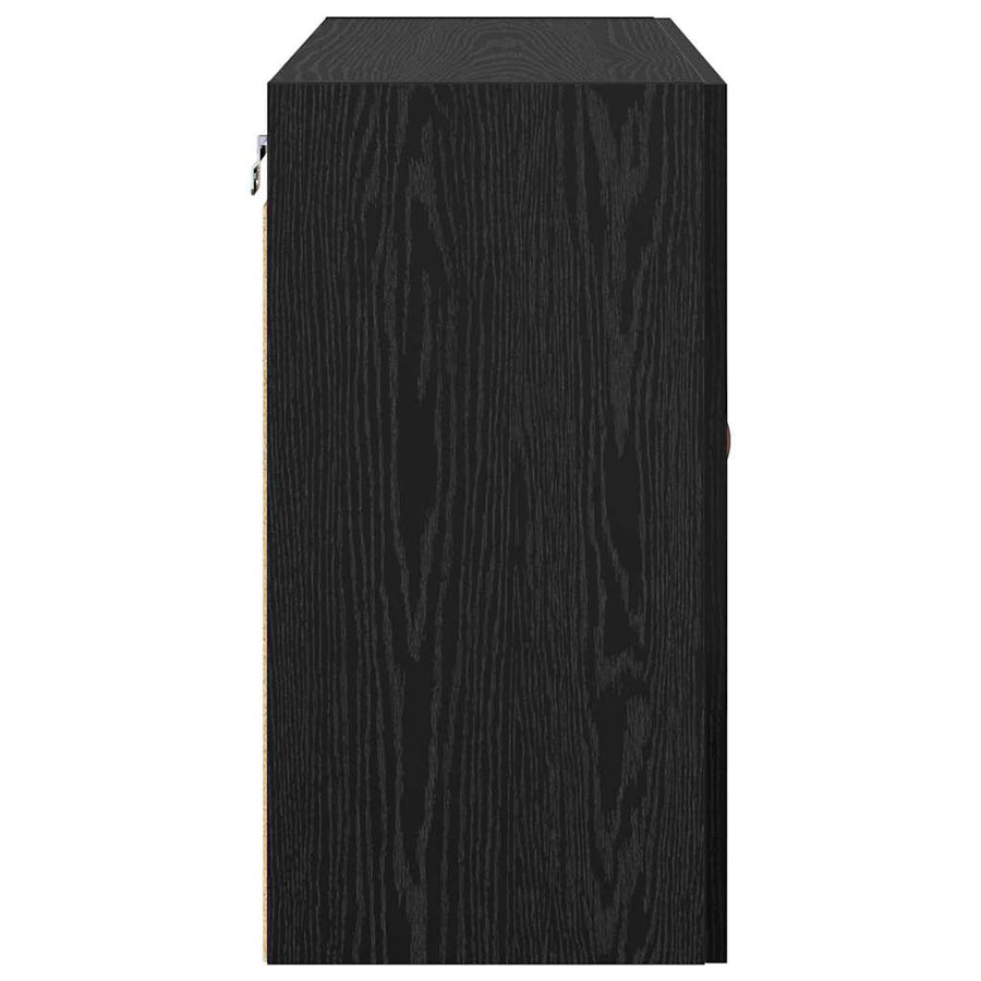 Wandkast Zwart eiken 60 x 31 x 60 cm Bewerkt hout