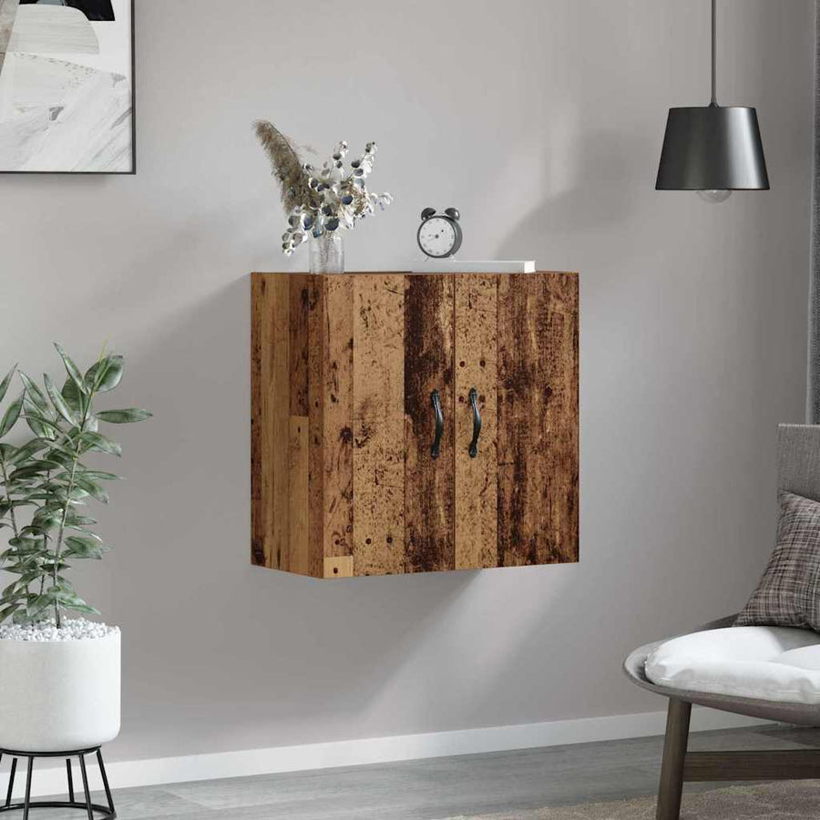 Wandkast Wandgemonteerd Oud hout 60 x 31 x 60 cm Bewerkt hout