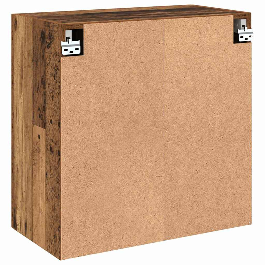 Wandkast Wandgemonteerd Oud hout 60 x 31 x 60 cm Bewerkt hout