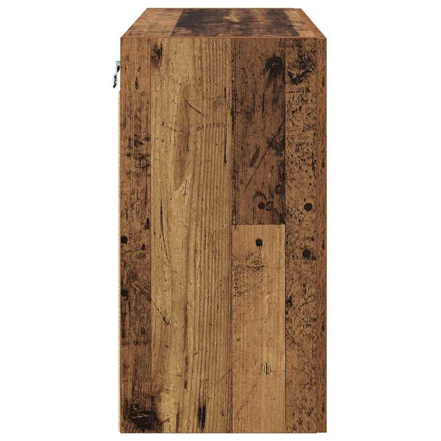Wandkast Wandgemonteerd Oud hout 60 x 31 x 60 cm Bewerkt hout