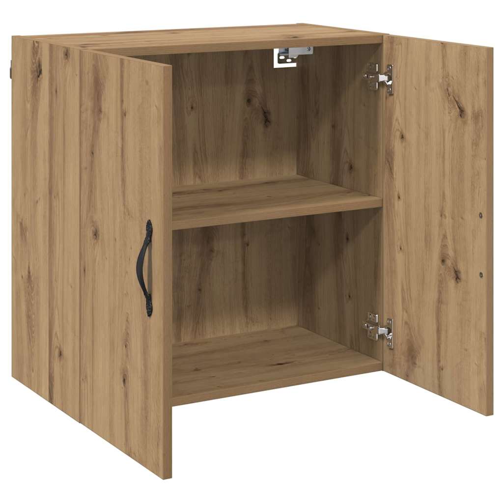 Wandkast artisanaal eikenkleurig 60 x 31 x 60 cm Bewerkt hout