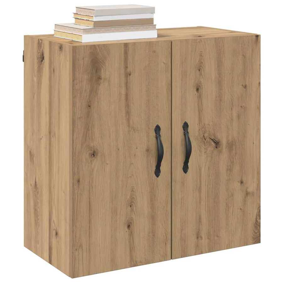 Wandkast artisanaal eikenkleurig 60 x 31 x 60 cm Bewerkt hout