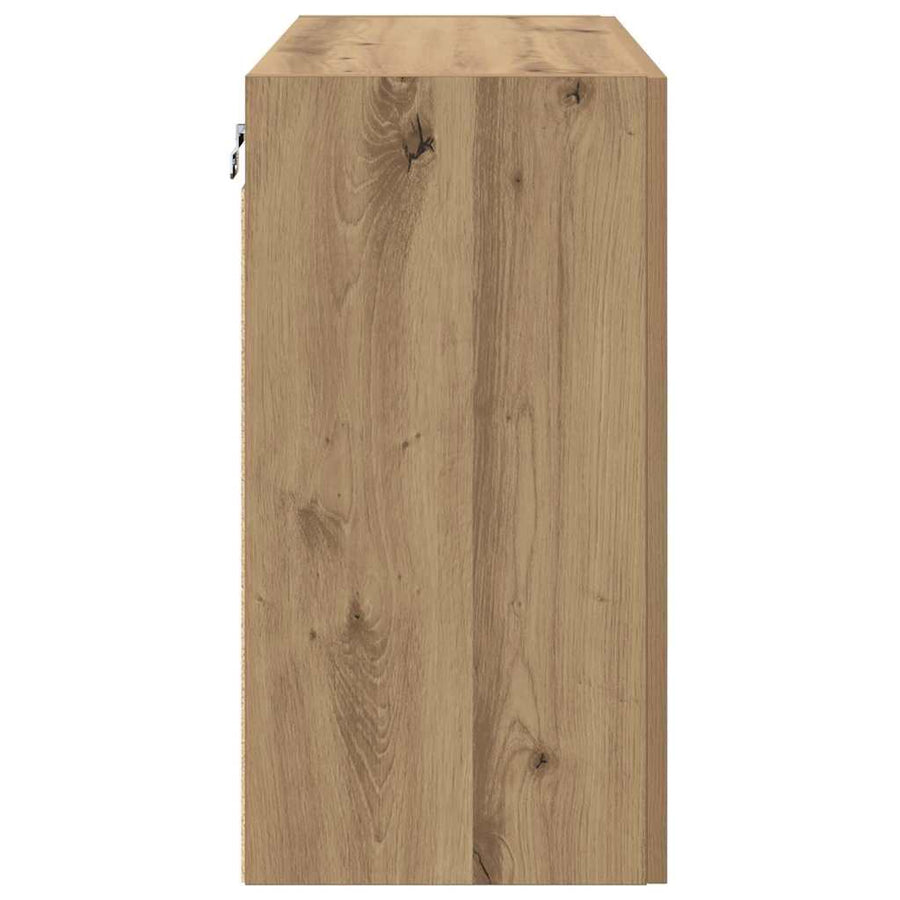 Wandkast artisanaal eikenkleurig 60 x 31 x 60 cm Bewerkt hout