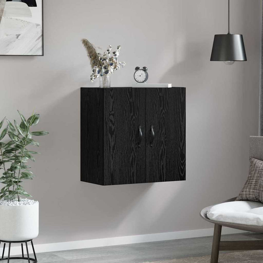 Wandkast Zwart eiken 60 x 31 x 60 cm Bewerkt hout