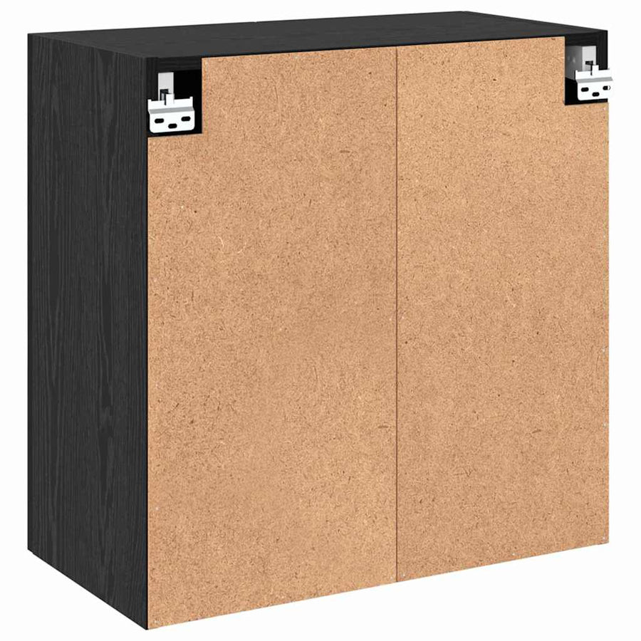Wandkast Zwart eiken 60 x 31 x 60 cm Bewerkt hout