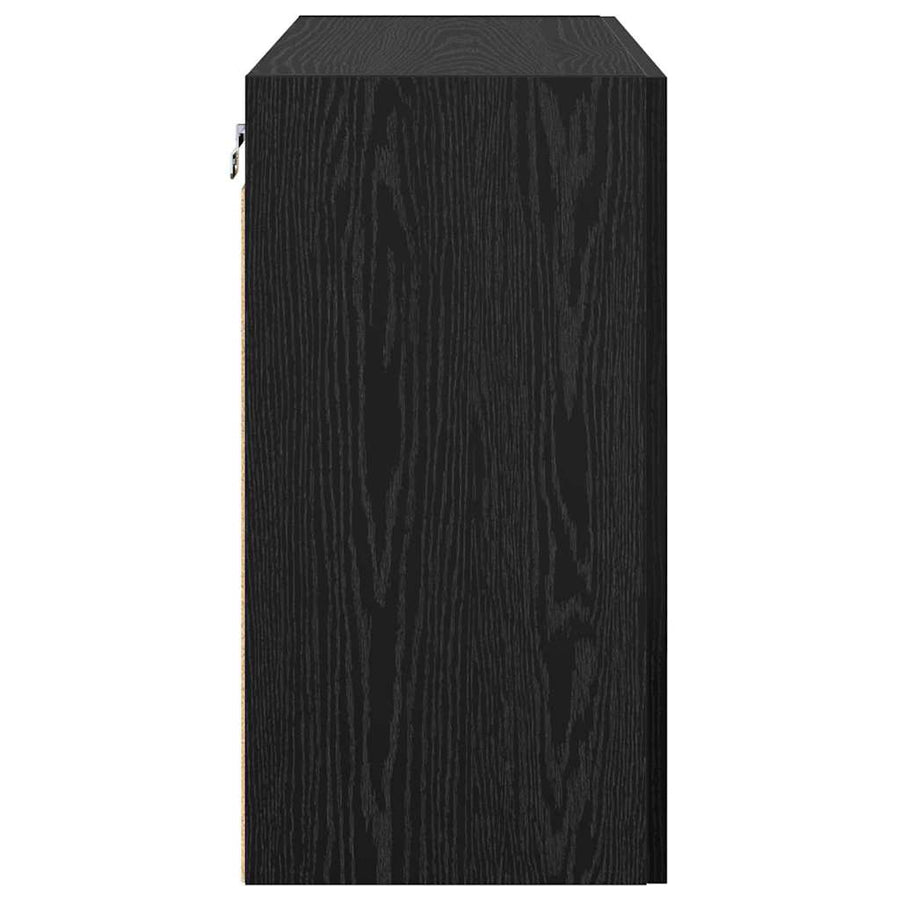 Wandkast Zwart eiken 60 x 31 x 60 cm Bewerkt hout