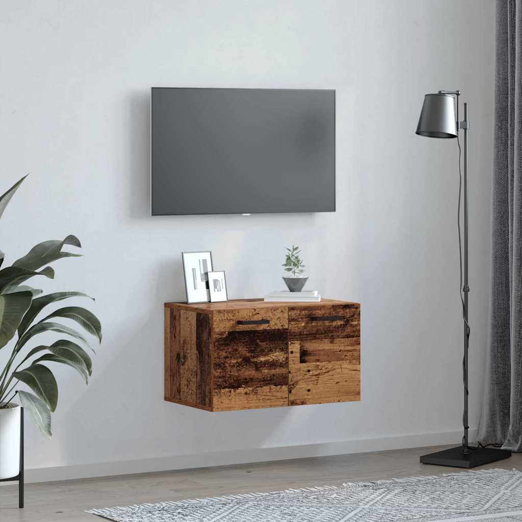 Wandkast Wandgemonteerd Oud hout 60 x 36.5 x 35 cm Bewerkt hout