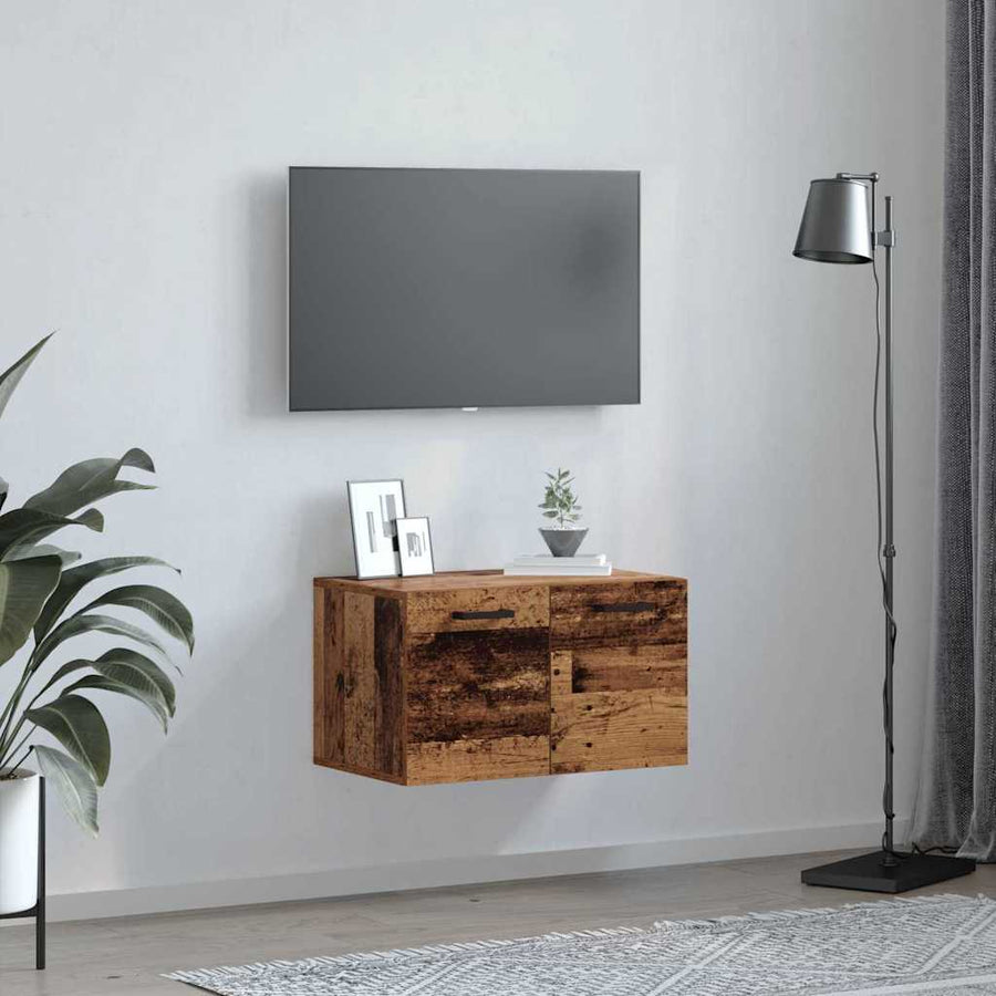 Wandkast Wandgemonteerd Oud hout 60 x 36.5 x 35 cm Bewerkt hout