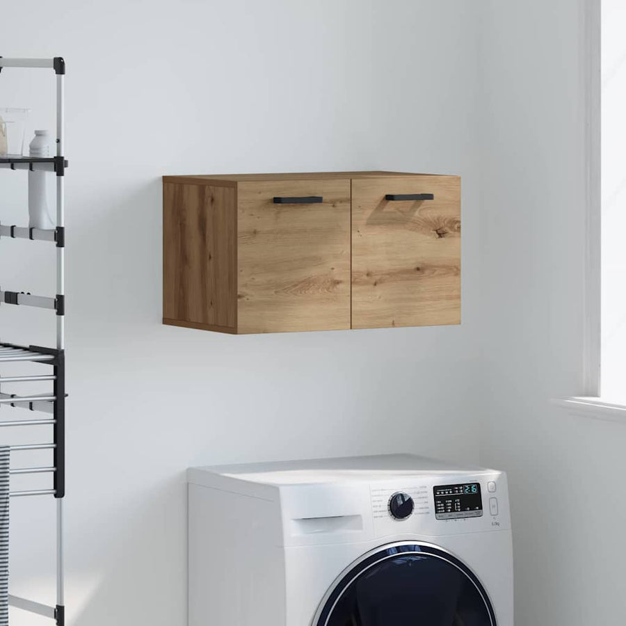 Wandkast artisanaal eikenkleurig 60 x 36.5 x 35 cm Bewerkt hout