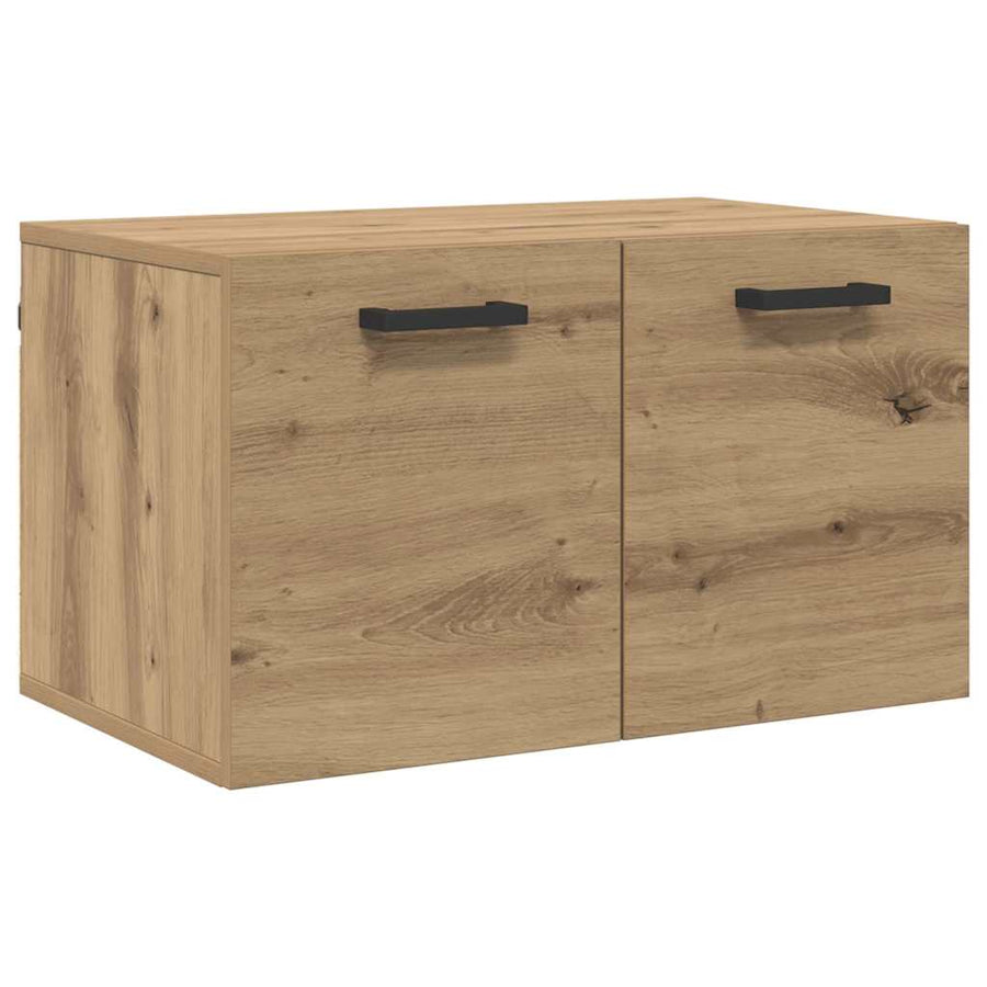 Wandkast artisanaal eikenkleurig 60 x 36.5 x 35 cm Bewerkt hout