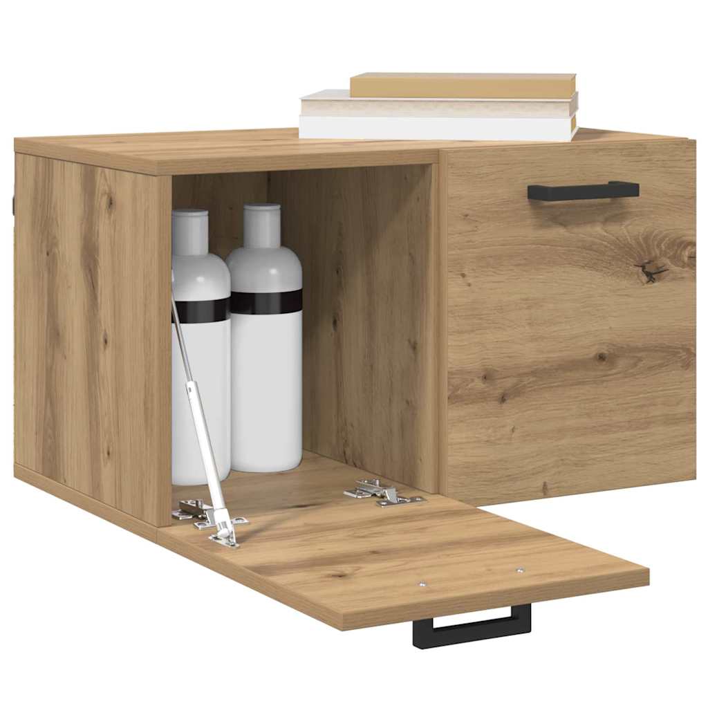 Wandkast artisanaal eikenkleurig 60 x 36.5 x 35 cm Bewerkt hout