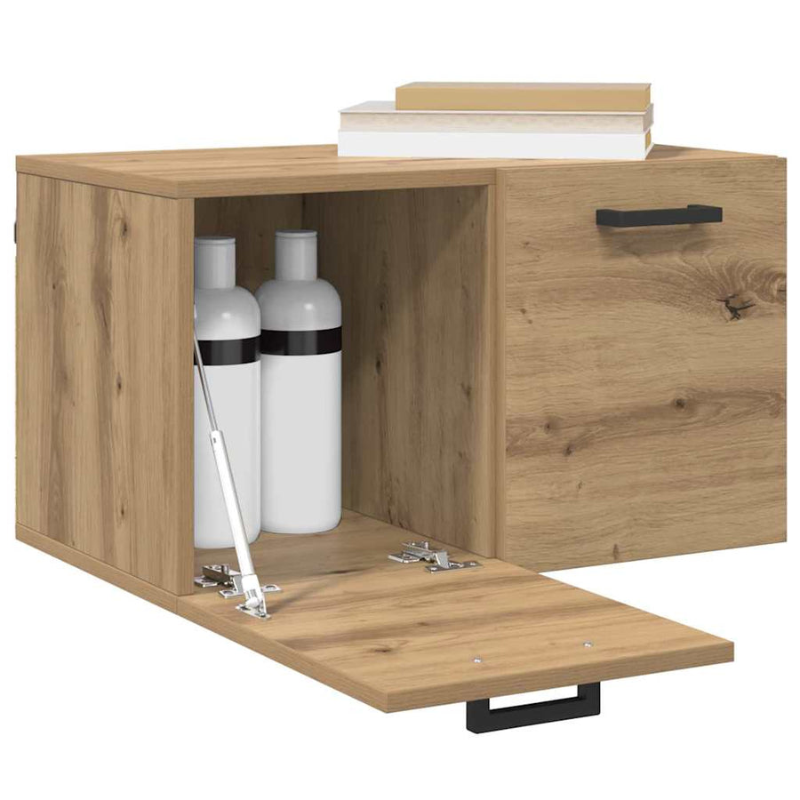 Wandkast artisanaal eikenkleurig 60 x 36.5 x 35 cm Bewerkt hout