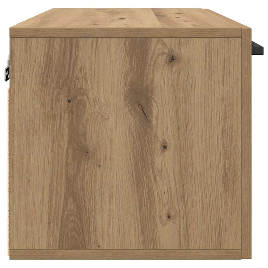 Wandkast artisanaal eikenkleurig 60 x 36.5 x 35 cm Bewerkt hout
