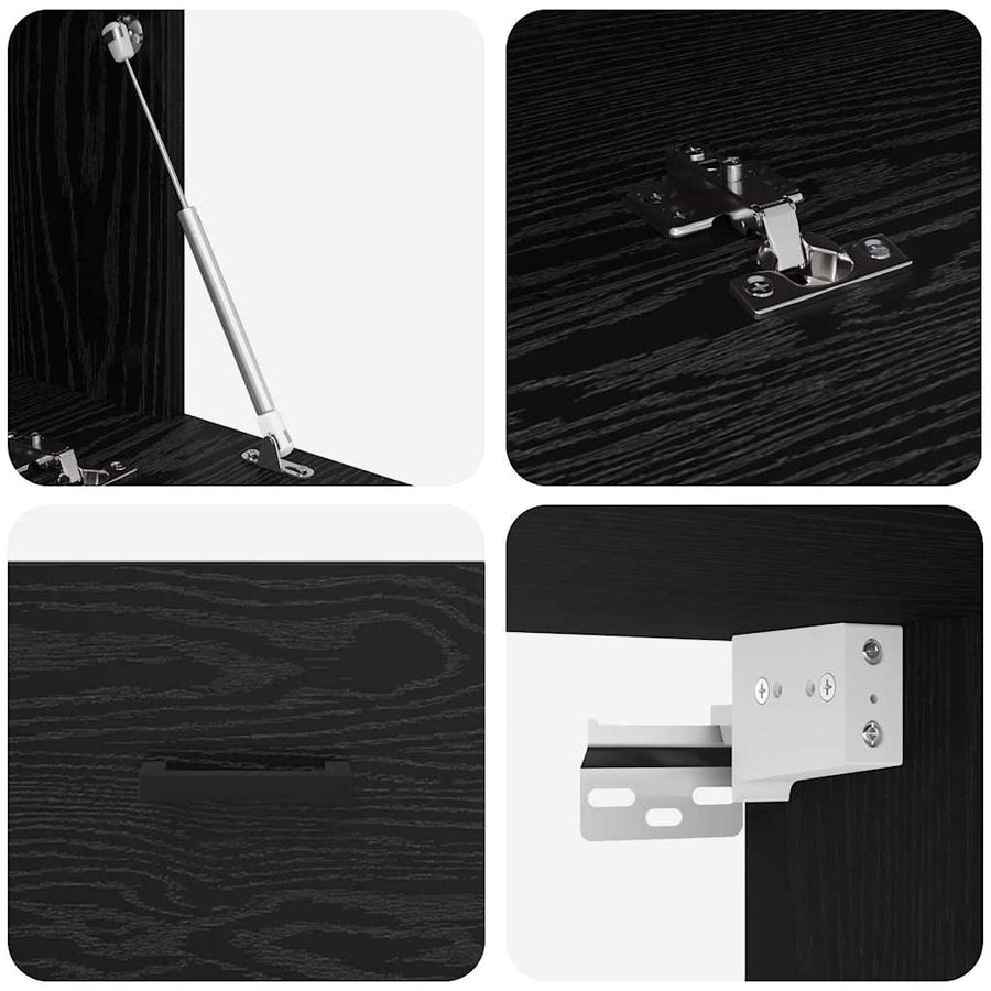 Wandkast Zwart eiken 60 x 36.5 x 35 cm Bewerkt hout