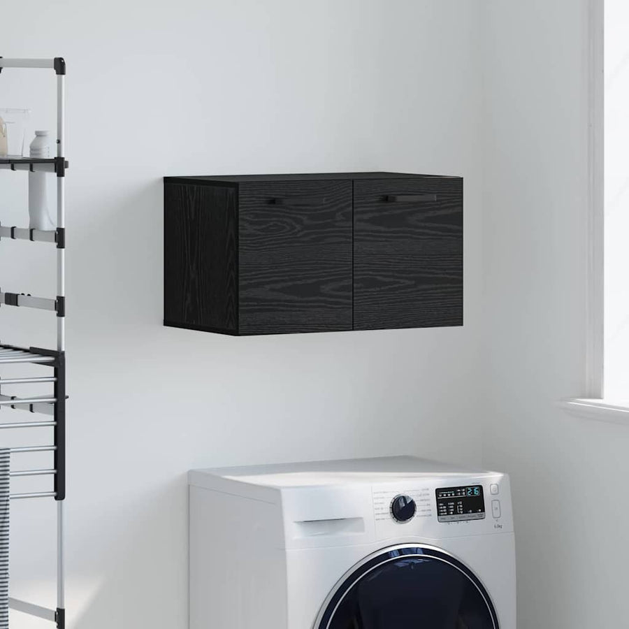 Wandkast Zwart eiken 60 x 36.5 x 35 cm Bewerkt hout