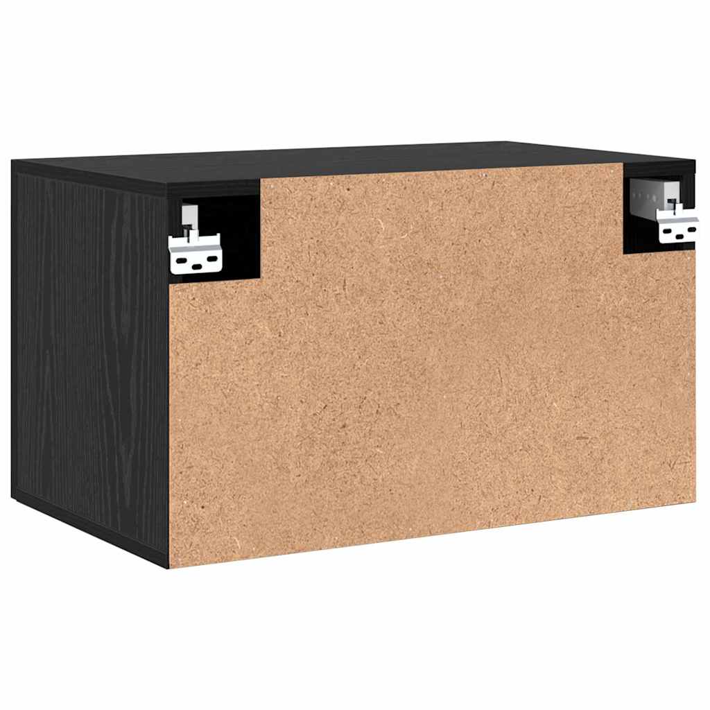 Wandkast Zwart eiken 60 x 36.5 x 35 cm Bewerkt hout