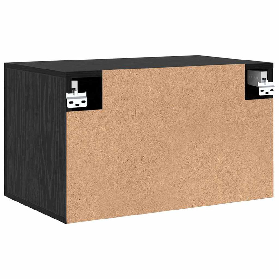 Wandkast Zwart eiken 60 x 36.5 x 35 cm Bewerkt hout