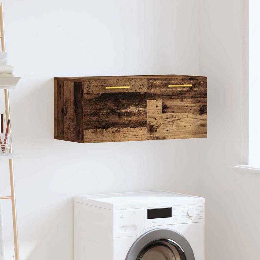 Wandkast Wandgemonteerd Oud hout 80 x 36.5 x 35 cm Bewerkt hout