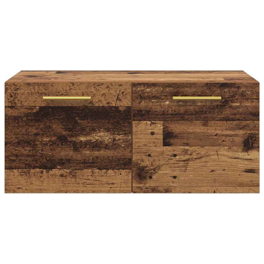 Wandkast Wandgemonteerd Oud hout 80 x 36.5 x 35 cm Bewerkt hout