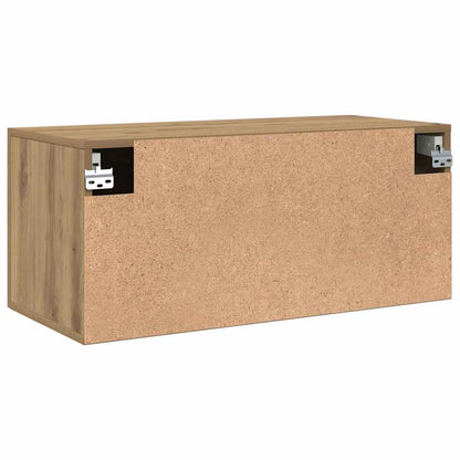 Wandkast Ambachtelijk eiken 80 x 36.5 x 35 cm Bewerkt hout