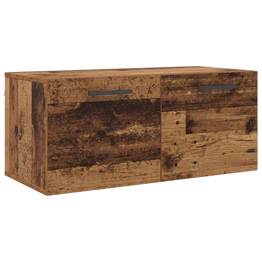 Wandkast Wandgemonteerd Oud hout 80 x 36.5 x 35 cm Bewerkt hout