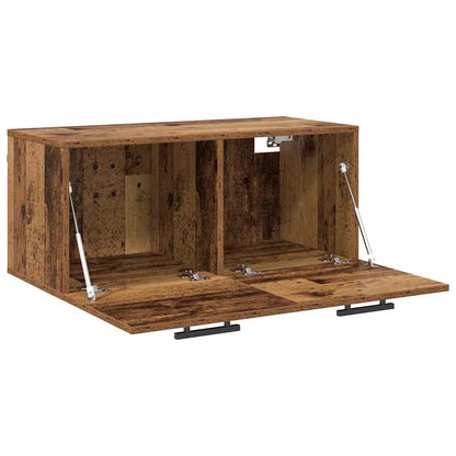 Wandkast Wandgemonteerd Oud hout 80 x 36.5 x 35 cm Bewerkt hout