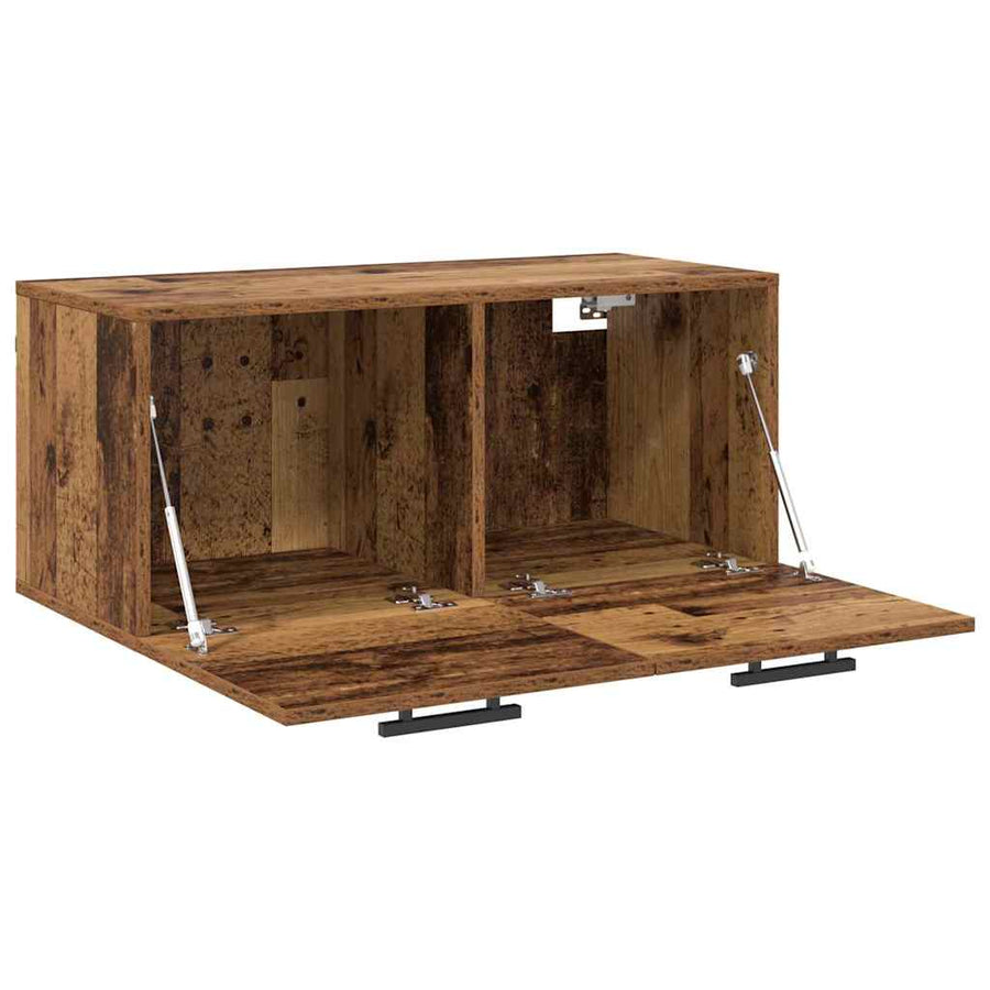 Wandkast Wandgemonteerd Oud hout 80 x 36.5 x 35 cm Bewerkt hout