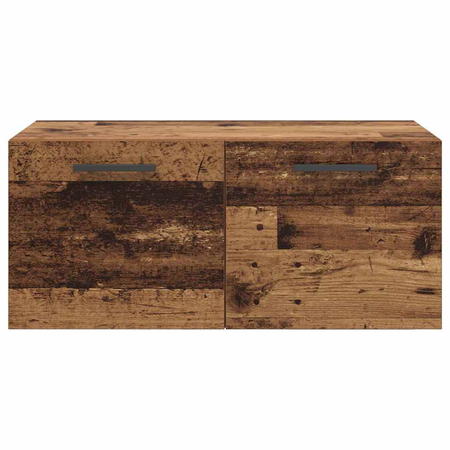 Wandkast Wandgemonteerd Oud hout 80 x 36.5 x 35 cm Bewerkt hout