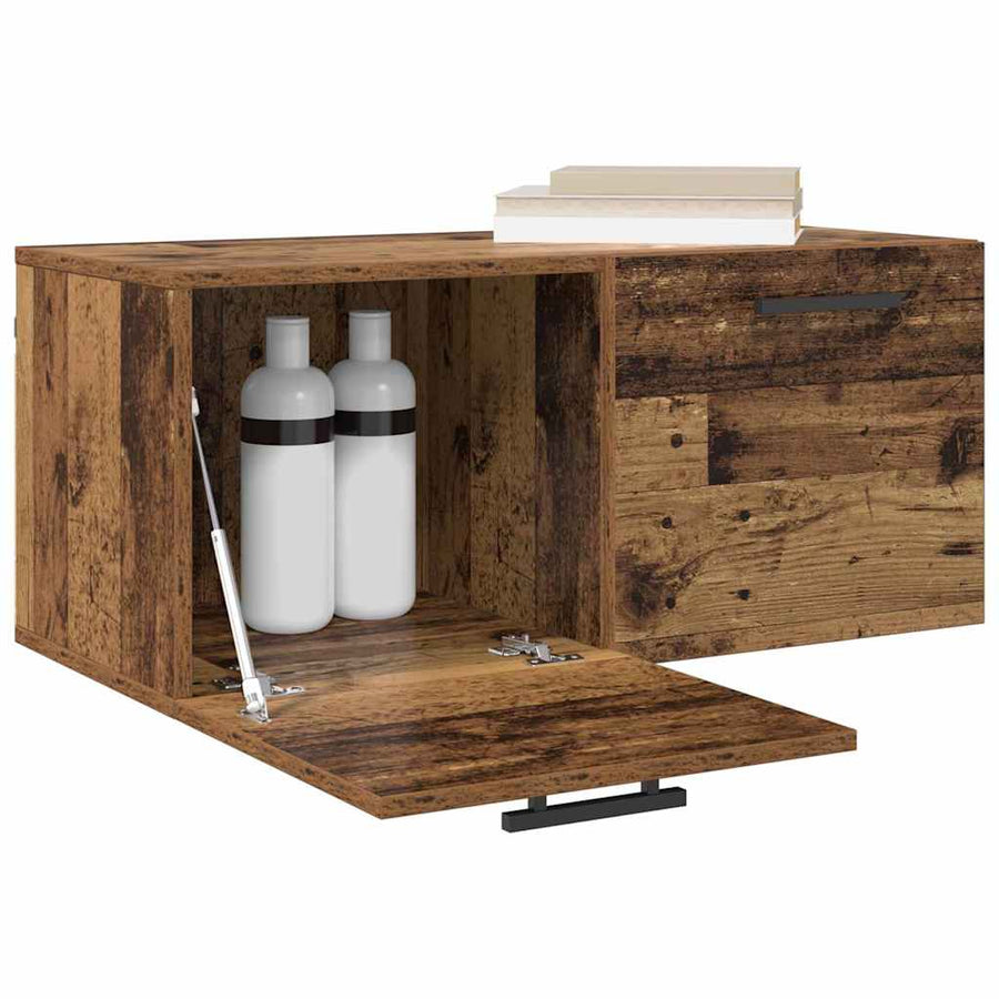 Wandkast Wandgemonteerd Oud hout 80 x 36.5 x 35 cm Bewerkt hout