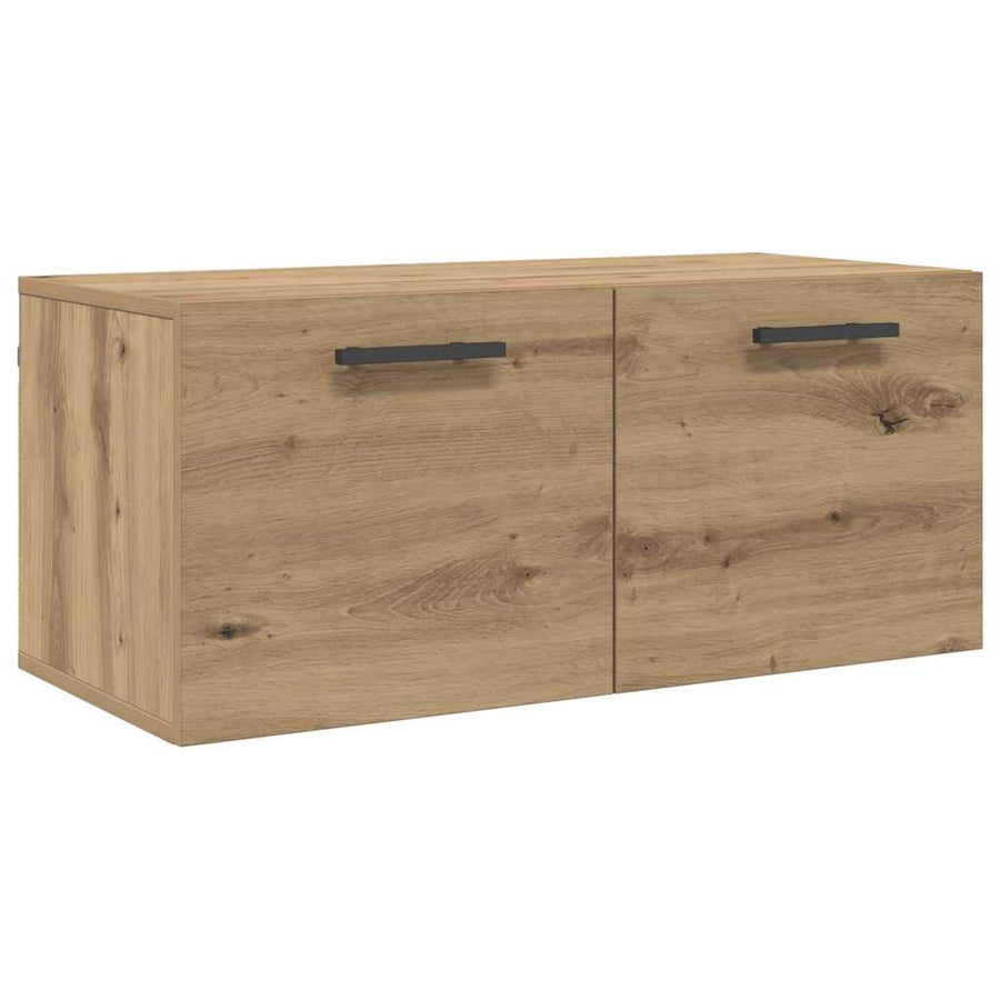 Wandkast artisanaal eikenkleurig 80 x 36.5 x 35 cm Bewerkt hout